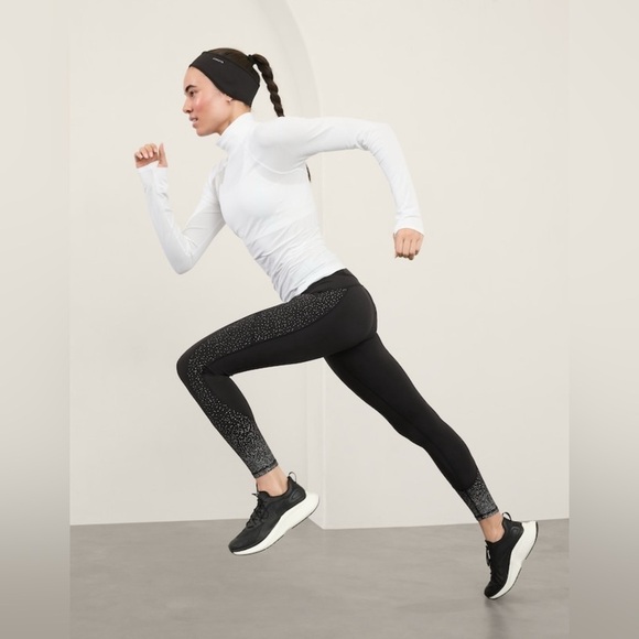 NWOT  Athleta Rainier Orion Black Reflective Tight Size 1X - Picture 2 of 11